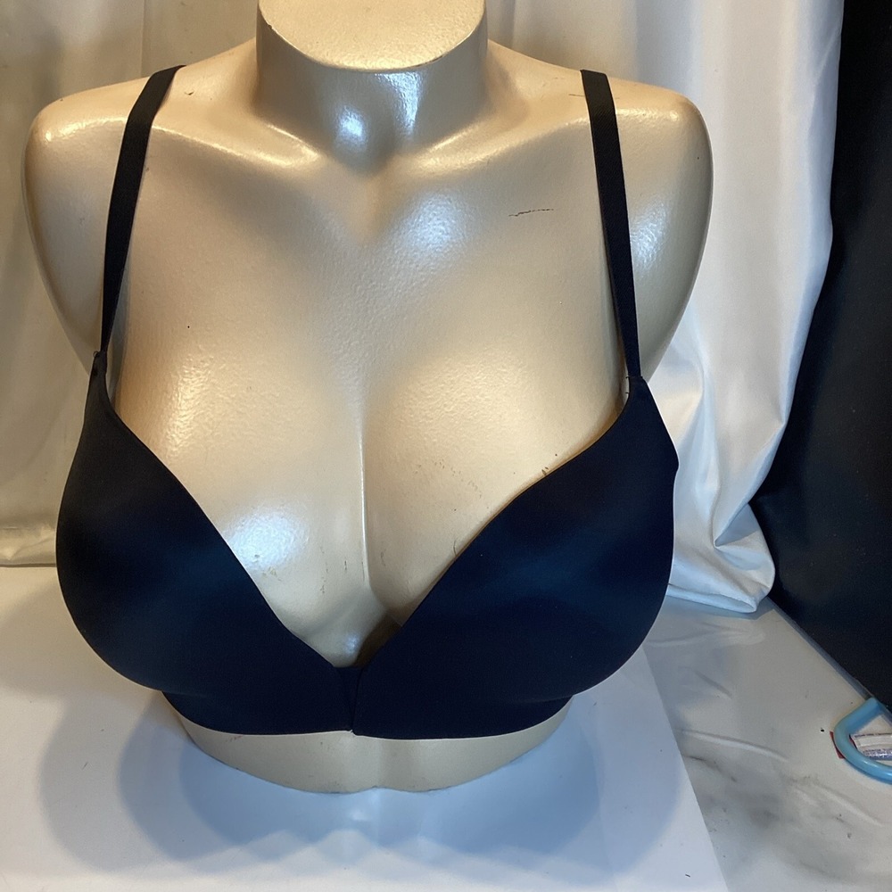 wacoal black size 36d wireless padded bra adjustable straps back closure